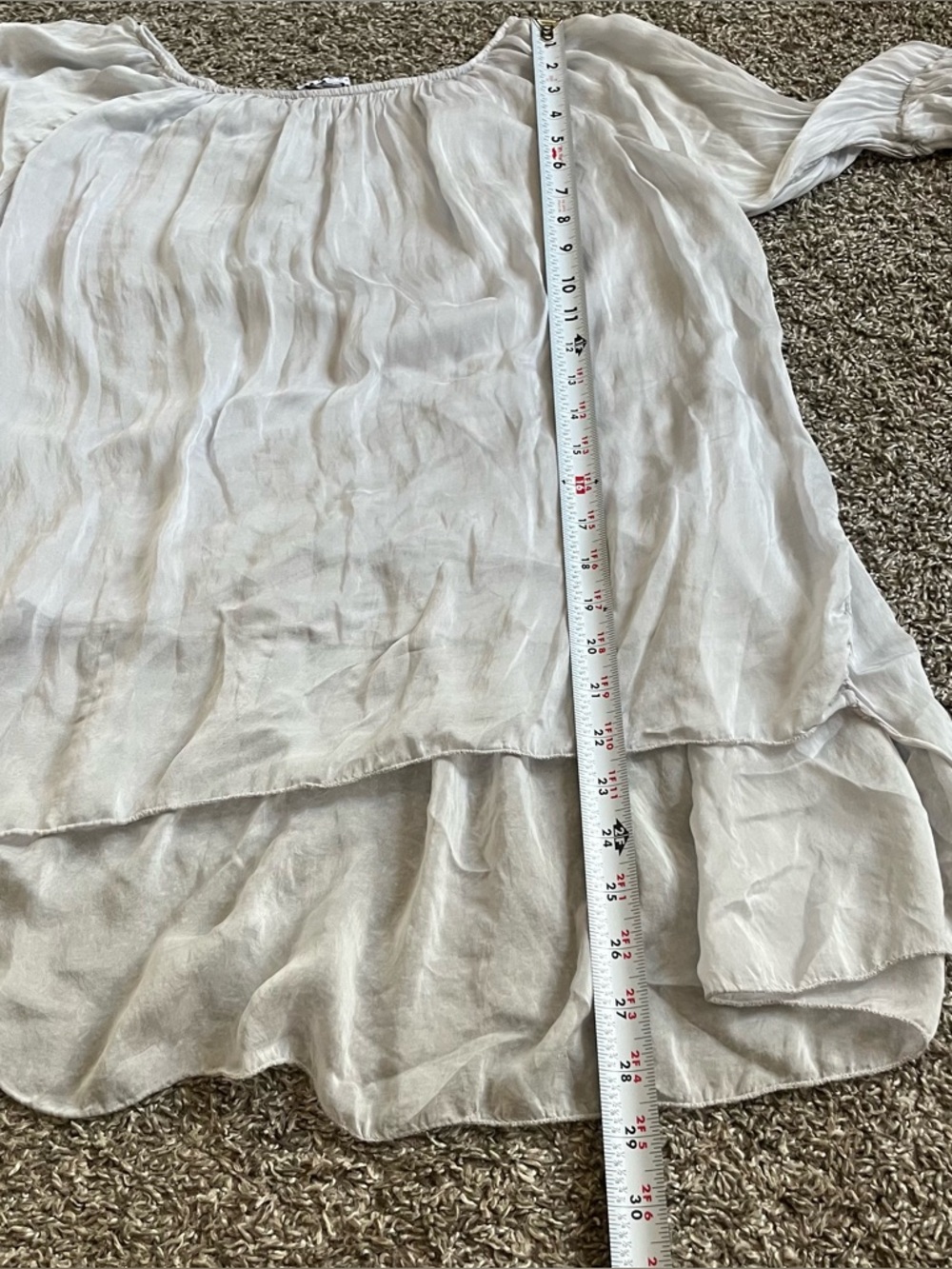 Tempo Paris Silk Blouse Tunic Ruffle 3/4 Sleeves Romantic Peasant Medium Italy - Picture 4 of 8